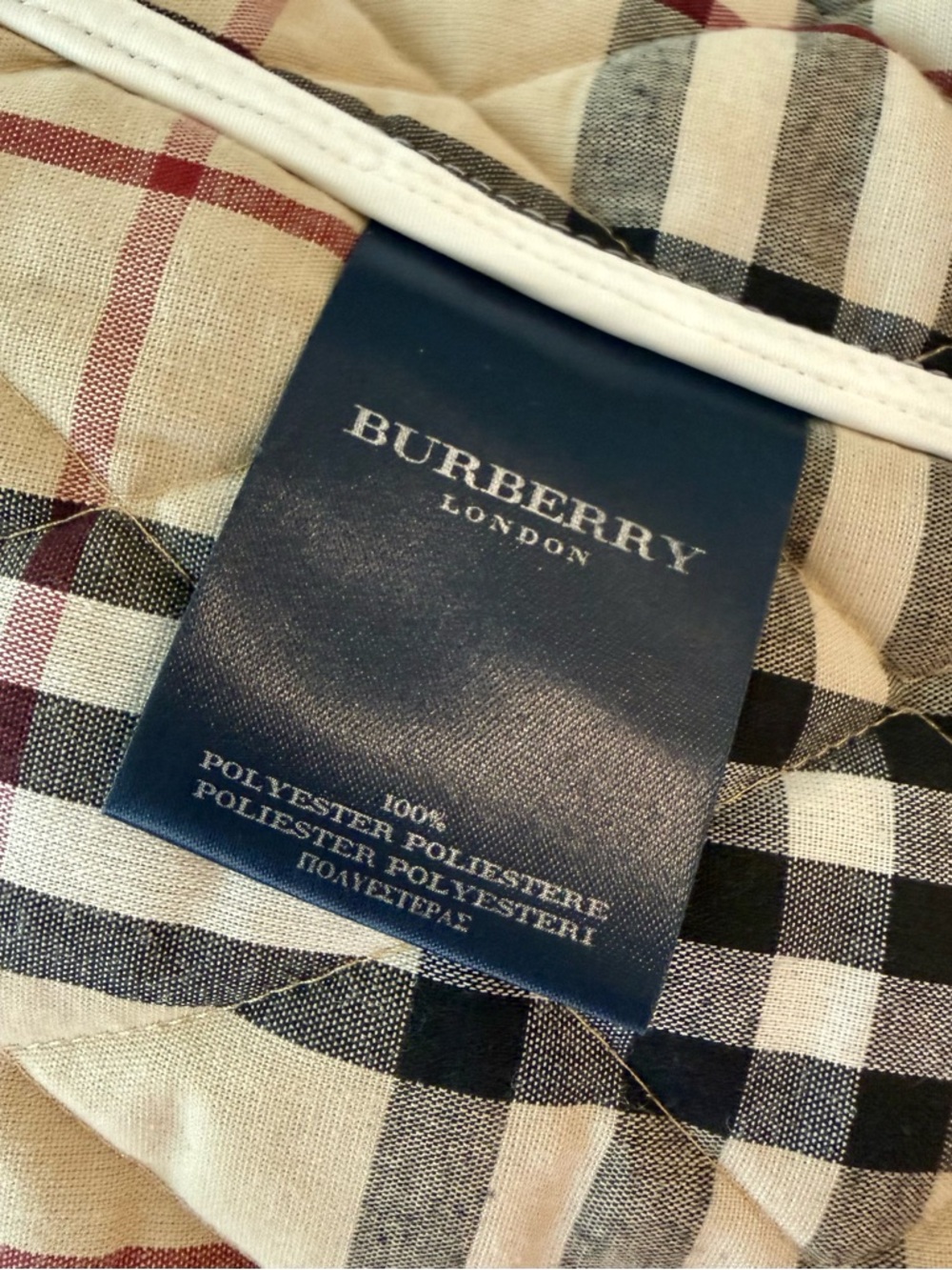 Burberry Quilted Vest Cream Nova Check Lining XL - Picture 6 of 6